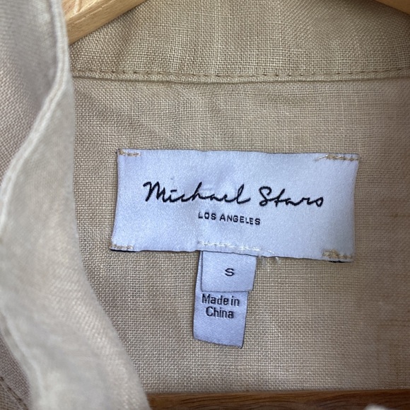Michael Stars  100% Linen Light Khaki Jacket - Picture 8 of 14